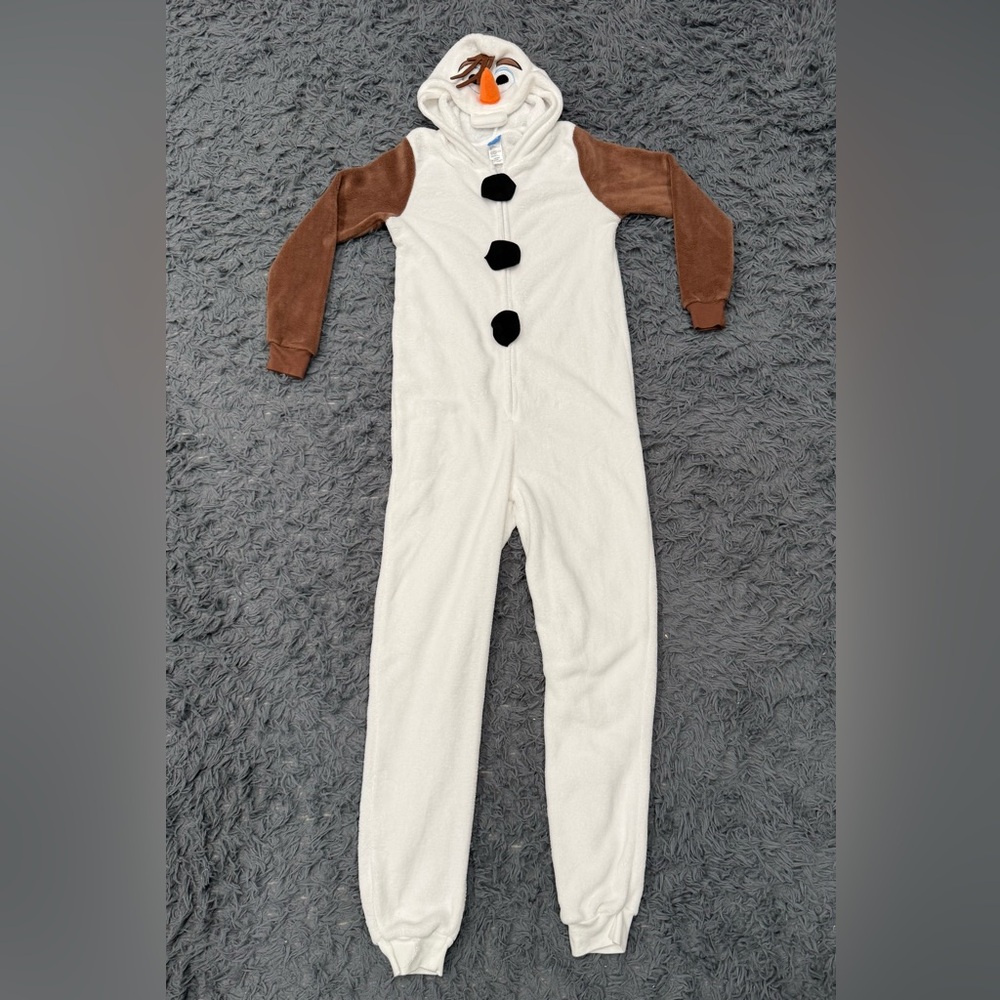 Disney Frozen Olaf Snowman Small 4-6 Woman Union Suit One Piece Pajamas Costume